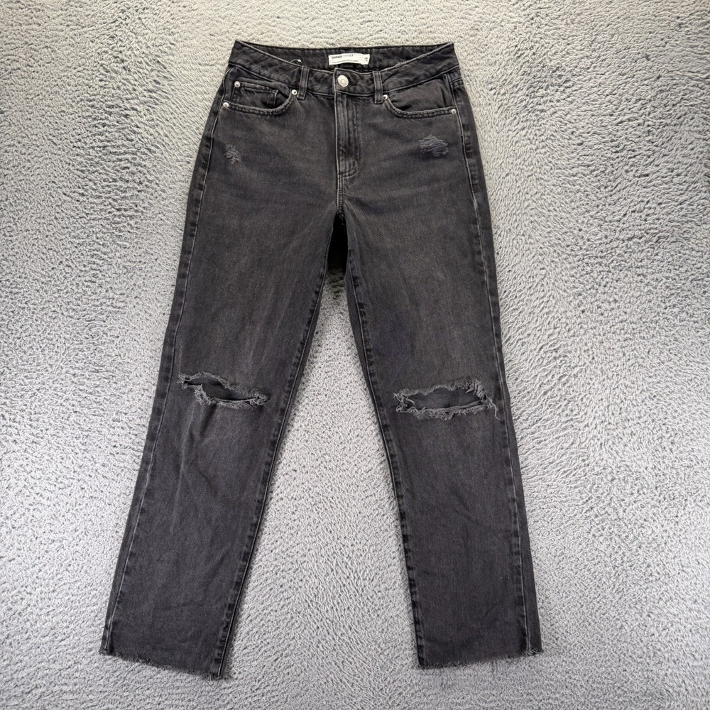 Vintage Garage Jeans Women's 3 Gray Cotton Denim Straight Workwear Distressed